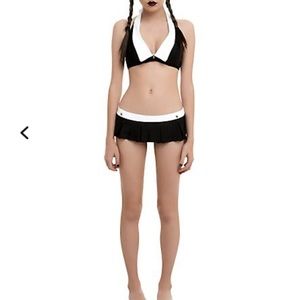 Black & White Halter Tie Bikini sz xxl